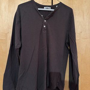 Buck Mason Long Sleeve Henley Tee Size M Curve Hem